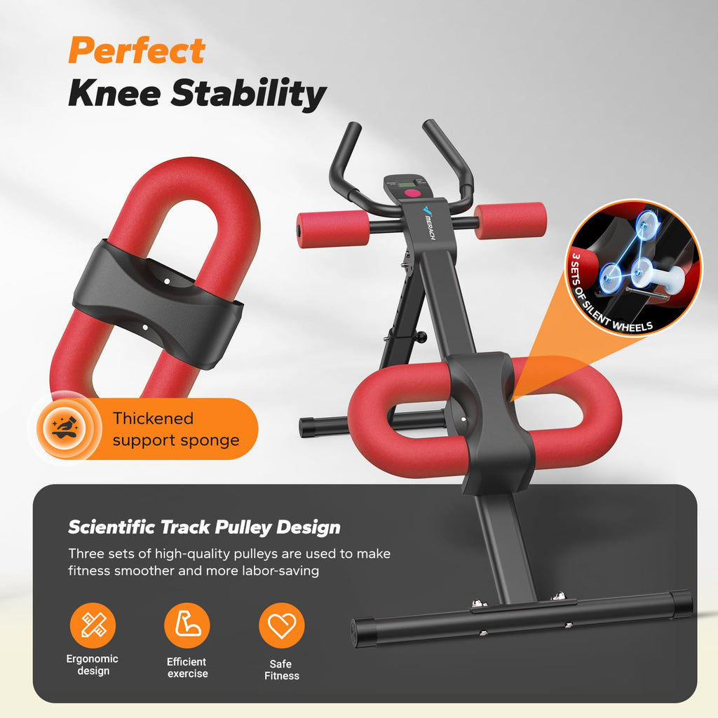 MERACH Ab Machine, Ab Workout Equipment, Adjustable Ab Trainer Machine for Abs Workout at Home Gym, Foldable, Knee Protection, A