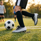 Vizari Bolt Youth Firm Ground Soccer Shoes - White/Black/Silver