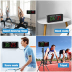 Samshow Led Electronic Scoreboard Digital Score Keeper With Remote & Tripod, Electric Scoreboard With Count Down/Up Timer & 12/2
