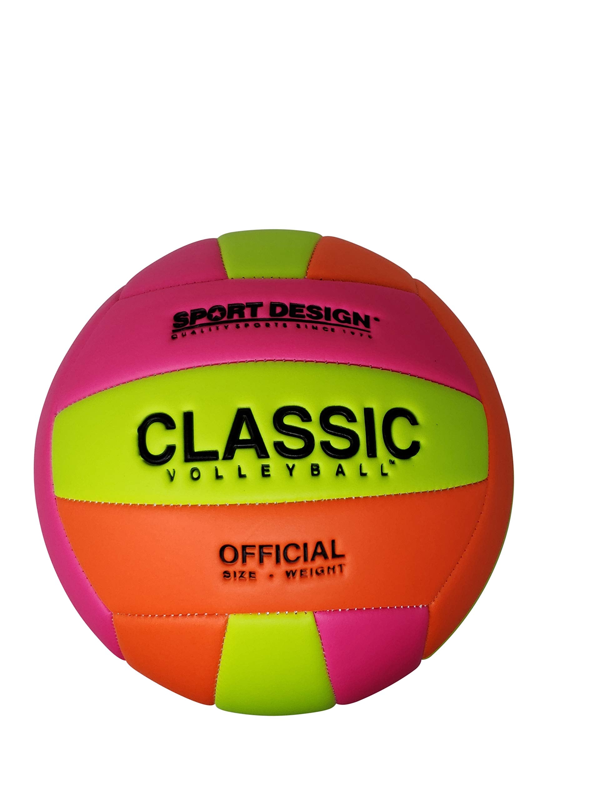 Faittd Beach Toys By Green Room Sport Design Classic Volleyball (Deflated), Assorted Neon Colorsf