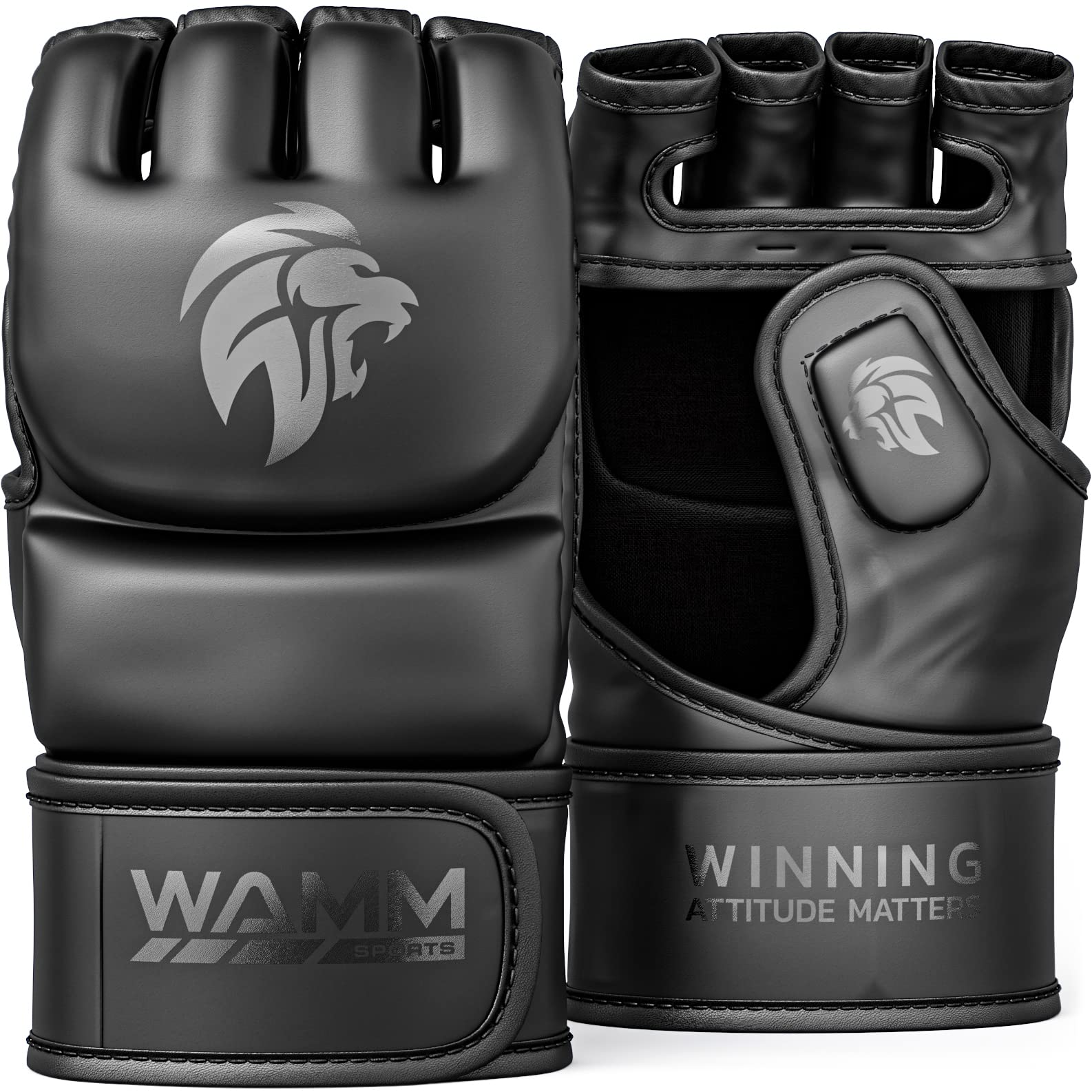 WAMM Sports MMA Gloves - for Men & Women - MAXForce EVE Anti-Injury Shock Absorb Boxing Gloves Kickboxing Gloves - Half Finger, 