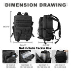 Rogjuk Small Tactical Fishing Tackle Backpack With Removable Plier Holder & Rod Holders Storage Fishing Gear And Equipment Tackl