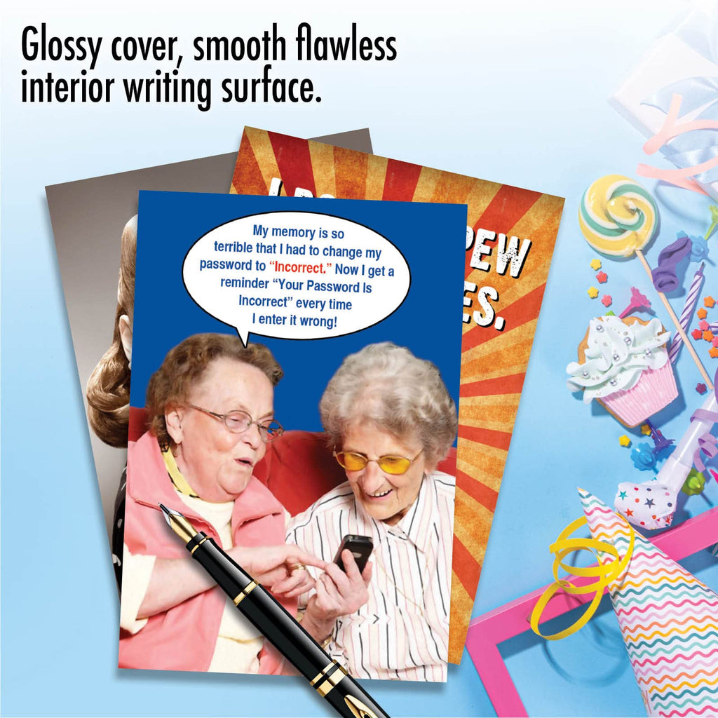 Nobleworks Assorted 3 Pack, Funny Naughty Retro Birthday Cards For Women With 5 X 7 Inch Envelopes (3 Designs, 1 Each) Laughing