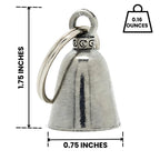 Guardian Bell Manekiniko Good Luck Bell W/Keyring & Black Velvet Gift Bag | Motorcycle Bell | Lead-Free Pewter | Good Luck Gift