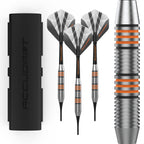 Accudart Soft Tip Dart Set 2.0 - Stainless Steel Finish Barrel - Radial Grooves - Polycarbonate Shafts - Standard Shape Flights 