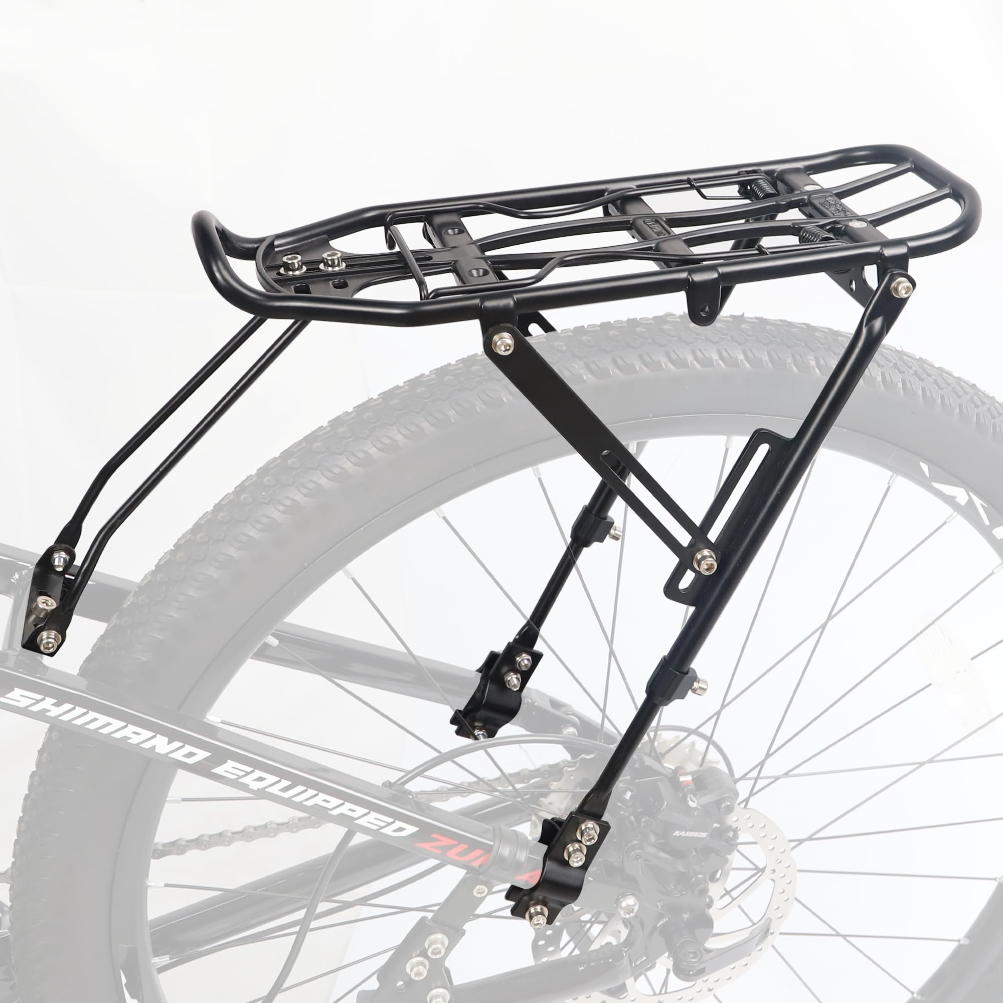 WEEROCK Bike Rear Rack Bicycle Cargo Rack Aluminium Alloy Adjustable Bicycle Carrier Luggage Rack for 24-29 Inch Bicycles, Mount