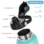Eiposau Auto Flip Lid For Hydro Flask Wide Mouth, Great Spout Lid For Simple Modern, Takeya, Iron Flask And Other Brands, Replac