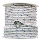 Extreme Max 3006.2526 Boattector Double Braid Nylon Anchor Line With Thimble - 1/2'' X 600', White With Blue Tracer