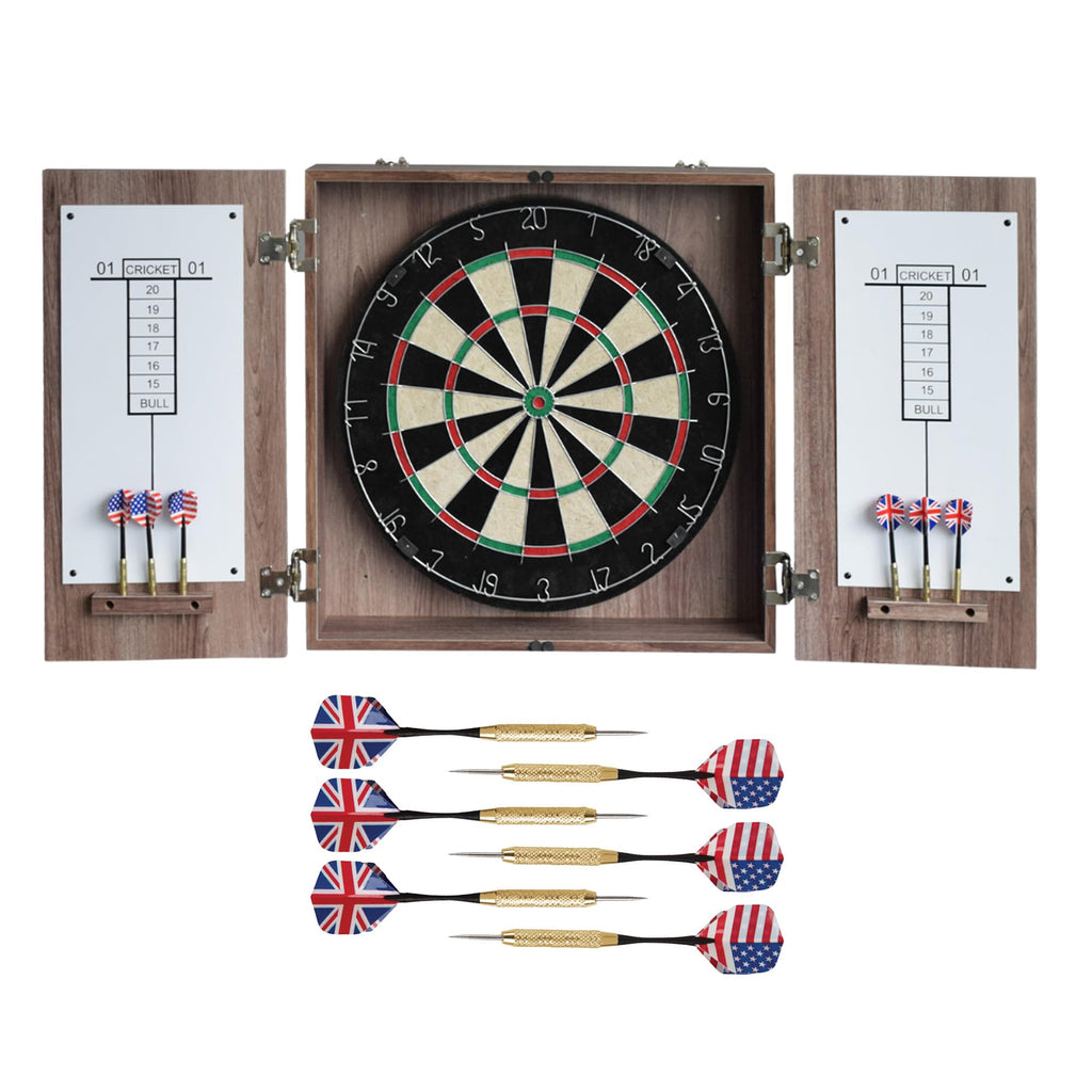 Hathaway Winchester Dartboard & Cabinet Set, Driftwood