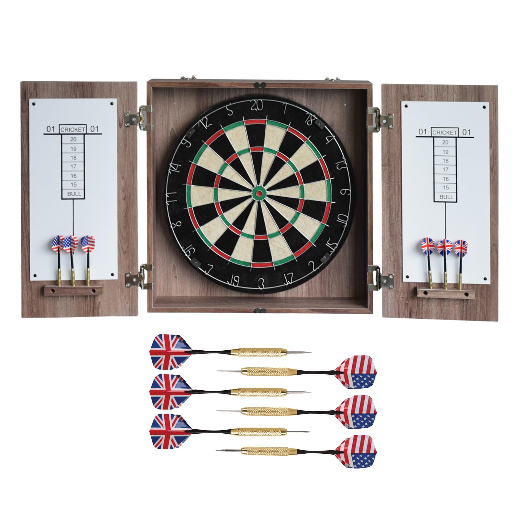Hathaway Winchester Dartboard & Cabinet Set, Driftwood