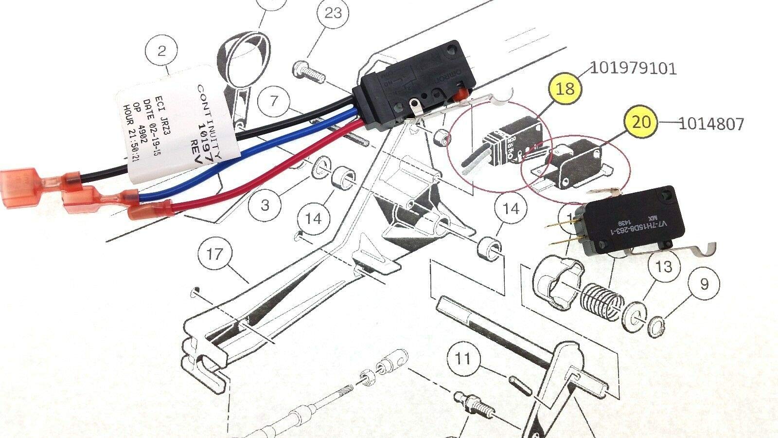 Golf Micro Switch Kit For Club Car 1999-Current Ds Gas 101979101 1014808 1014807