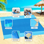 Beach Blanket, Beach Mat Sand Free Waterproof 79'' X 83'' Suitable For 4-7 Adults, Waterproof Lightweight Picnic Blankets For Tr