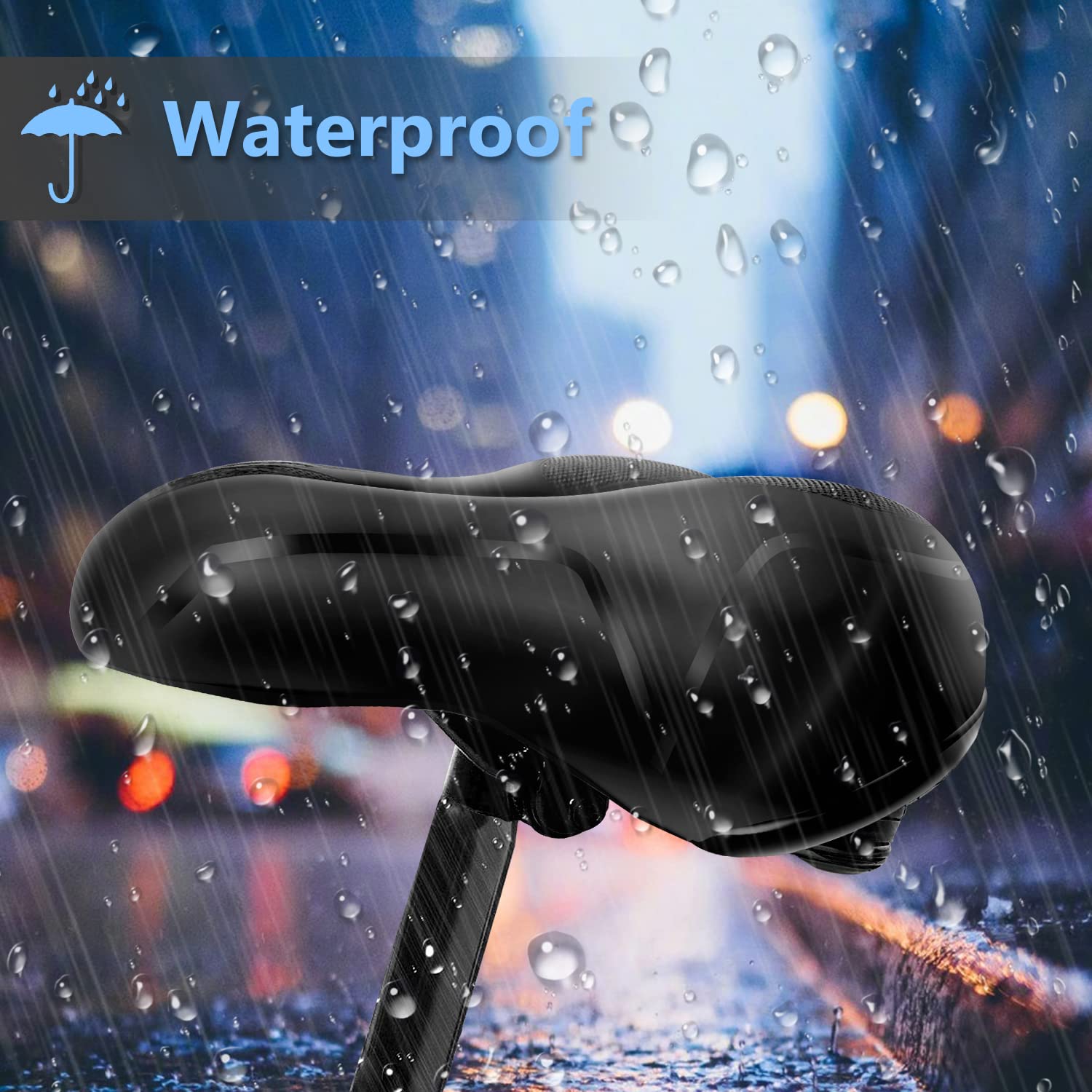 Gincleey Comfort Bike Seat For Women Men?With Bell? Wide Bicycle Saddle Replacement Memory Foam Padded Soft Bike Cushion With Du
