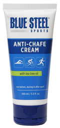 Blue Steel Sports Anti-Chafe Cream With Natural Tea Tree Oil | Water And Sweat Resistant | Non Sticky And Non Greasy