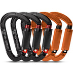 Fvw 5Pack Heavy Duty Climbing Carabiners, 25Kn Auto Locking Rock Climbing Carabiners Clips For Hammocks, Swing, Locking Dog Leas