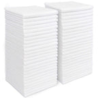 Aidea Microfiber Cleaning Cloths White-50Pk, Strong Water Absorption, Lint-Free, Scratch-Free, Streak-Free, Dish Towels White (1