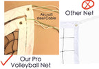 Professional Volleyball Net Outdoor With Aircraft Steel Cable, Heavy Duty Volleyball Net For Backyard, 32X3Ft Portable Volleybal