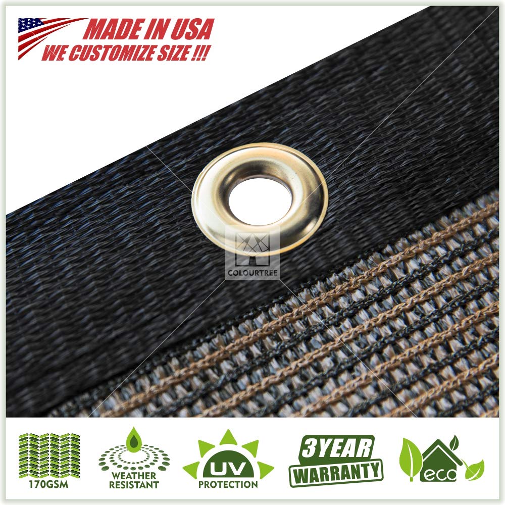 Colourtree Customized Size Fence Screen Privacy Screen Brown 8 X 32 - Commercial Grade 170 Gsm - Heavy Duty - 3 Years Warranty -