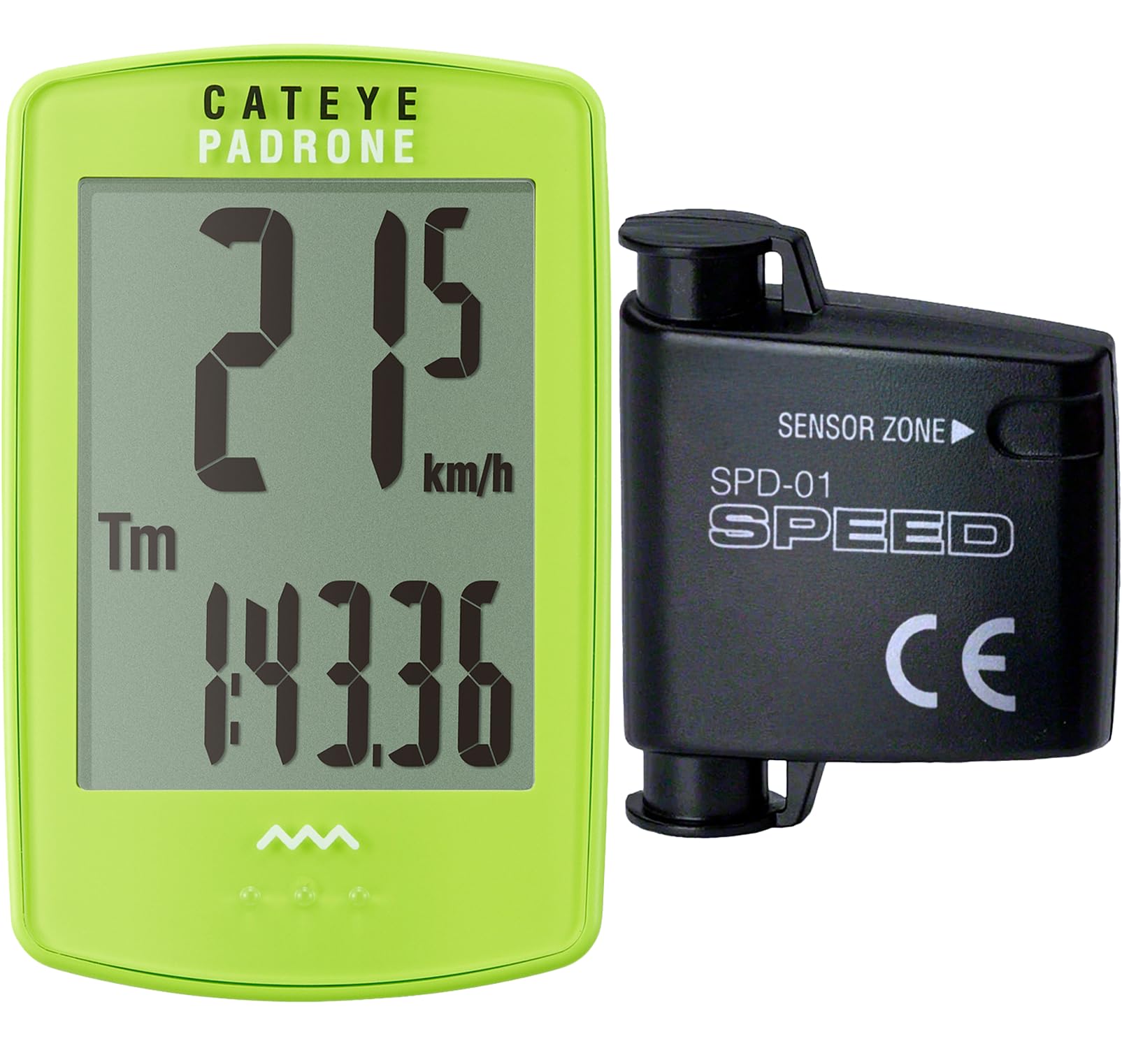 CATEYE Padrone Wireless Bike Computer - Oversized Display Cyclocomputer, Wireless Speedometer & Odometer, FlexTight Mount, Auto 