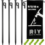 4 Pack Tent Stakes Heavy Duty Metal Tent Pegs For Camping Steel Tent Stakes 12 Inch Unbreakable And Inflexible