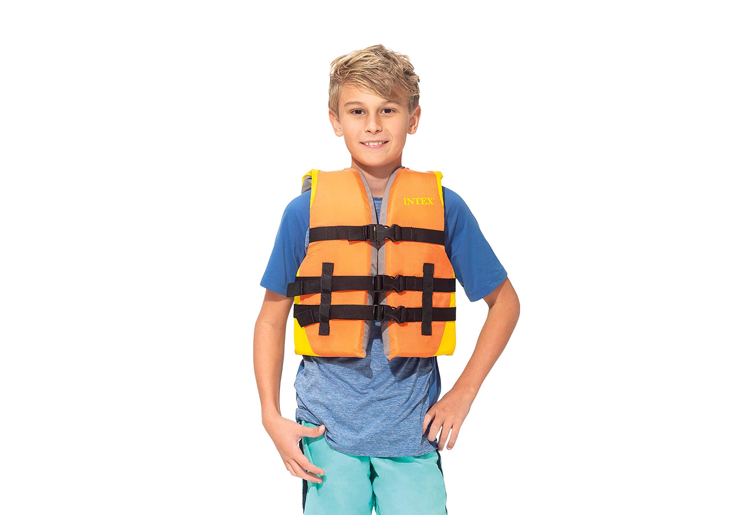 Intex Youth Life Vest, Uscg Approved, For Youth Weighing 50-90Lbs, Orange (69680Ep)
