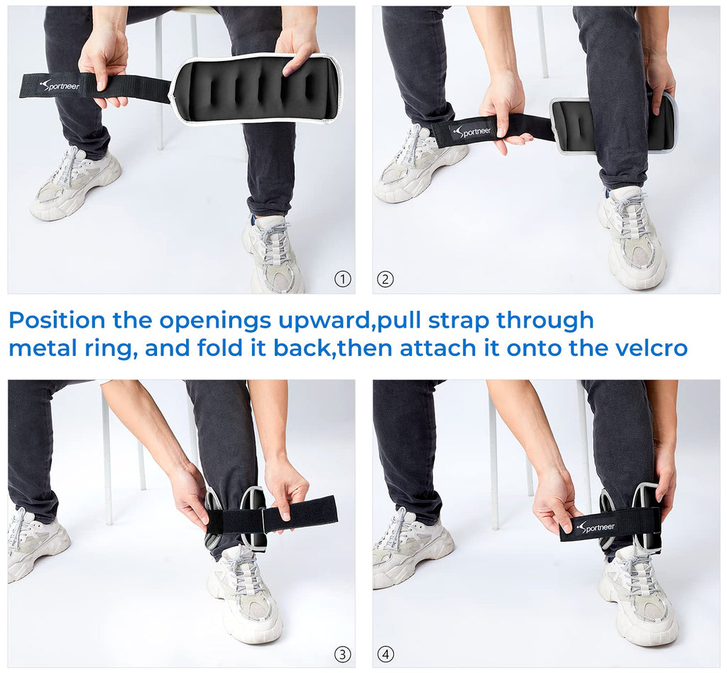 Sportneer Ankle Weights & Wrist Weights -0.5 1 2 3 4 5 Lbs Set Of 2 For Men Women Kids Strength Training Arm And Leg Weights Set