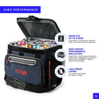 Arctic Zone Titan Deep Freeze Cooler - 30 Can Zipperless Hardbody Cooler - Navy Blue With Deep Freeze Insulation, Hardbody Liner