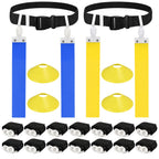 Dkovn Flag Football Belt, 1/2/4/10/14Pcs Adjustable Flag Football Belt With Belt And Flags, For Kids, Youths, Adults(14Pcs, Blue