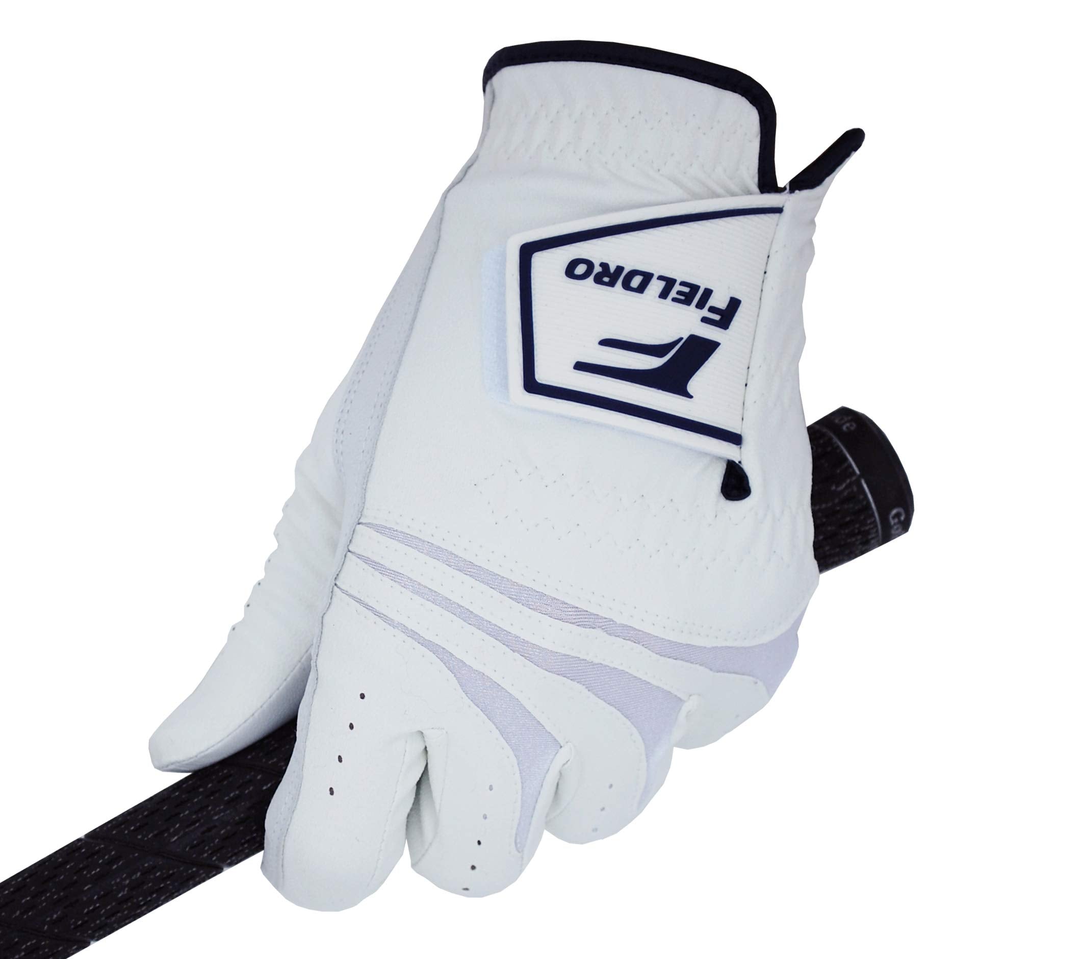 Fieldro Golf Gloves Men Right Hand Left Hand 3 Pack Cabretta Leather Maxskin (Medium/Large, Left)