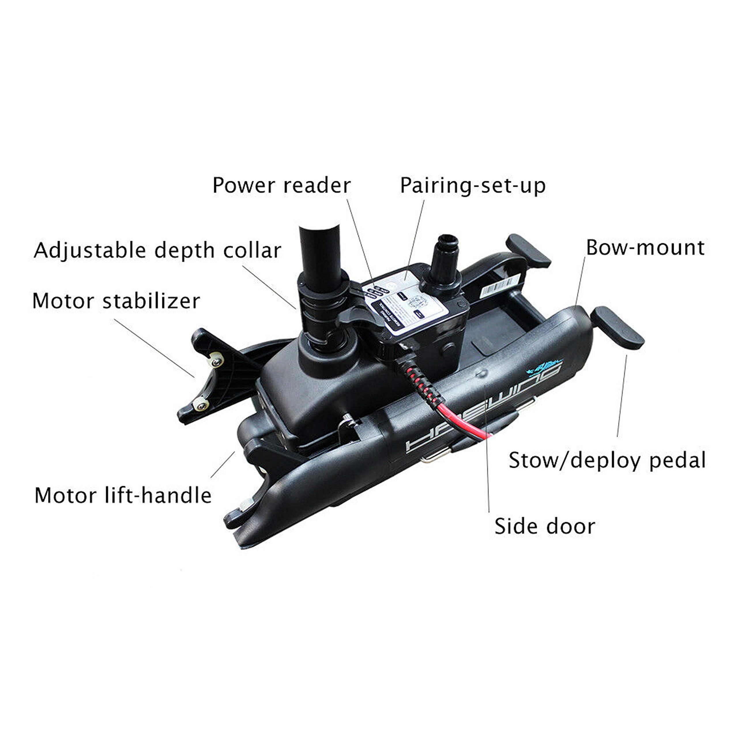 Mtlakemotor Haswing Electric Trolling Motor - 12V 48 55Lbs Cayman Gps Shaft Bow Mount Portable Fishing Boat Saltwater Freshwater