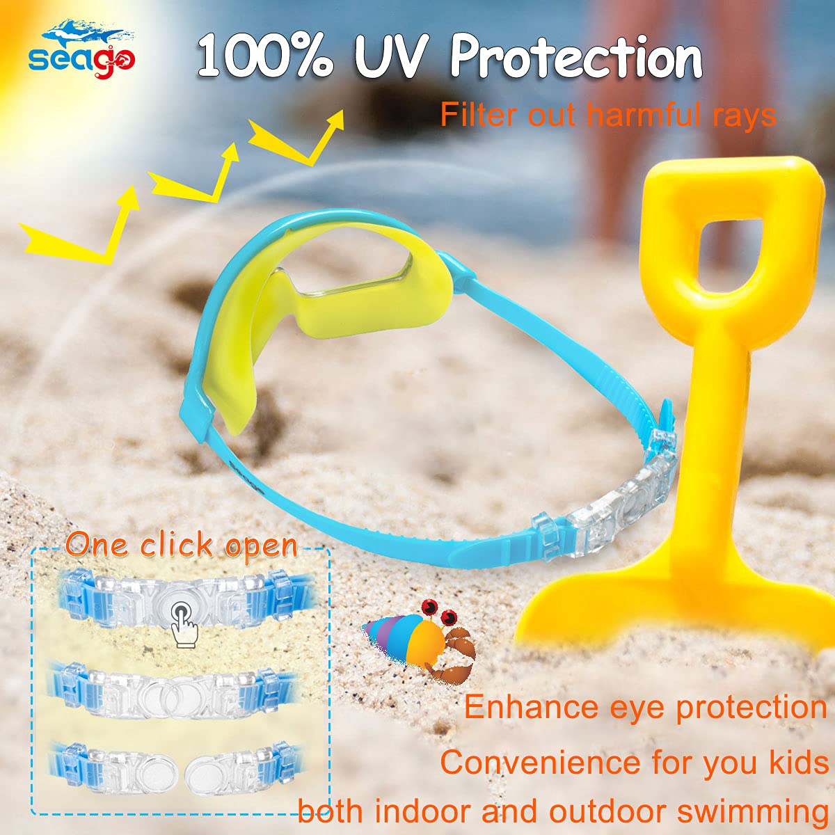 Goggles For Kids Swimming 2 Pack No Leaking Anti-Fog Outer Eye Fit With Wide View Uv Protection Crystal Clear Watertight Swim Go