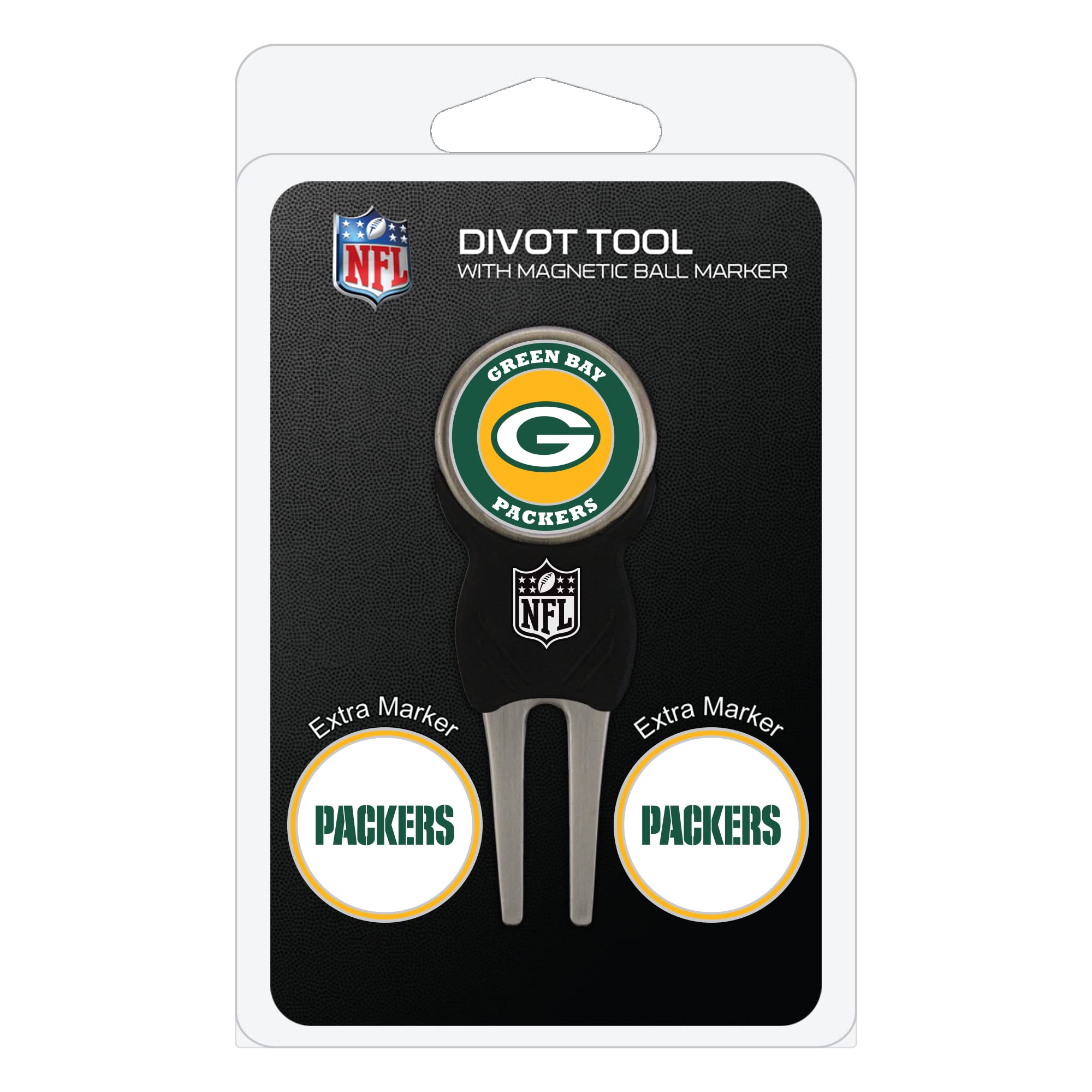 Team Golf Nfl Green Bay Packers Divot Tool Pack With 3 Golf Ball Markers Divot Tool With 3 Golf Ball Markers Pack, Markers Are R