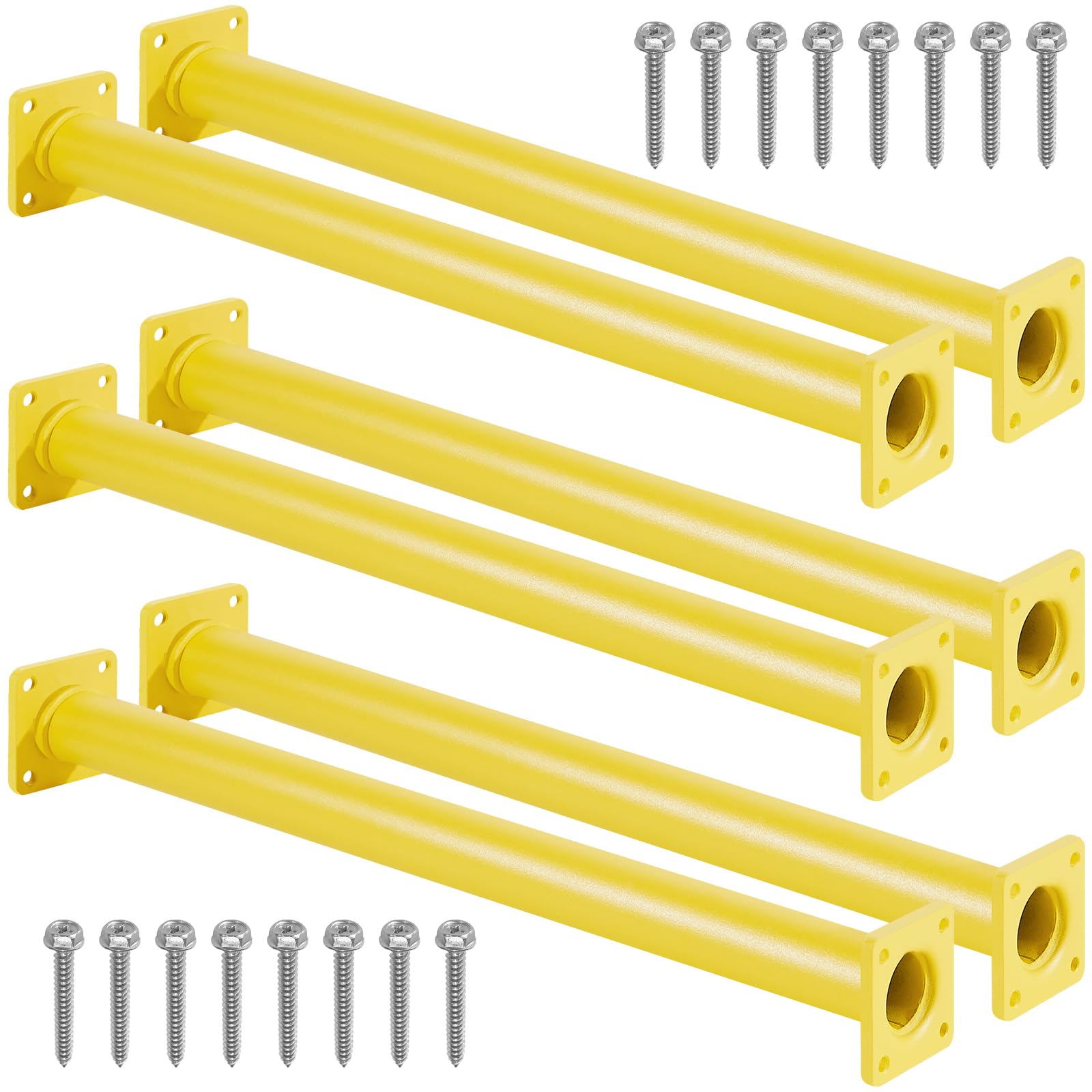 Purife Set of 6 Monkey Bars for Backyard - Steel Playground Ladder Rungs for Outdoor, Playset Safety Climbing Handles - 16.5 inc