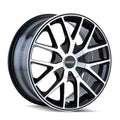 TR60 17x7.5, Bolt Pattern: 5x100/4.5, Offset: 42, BLACK/MACHINED FACE/BLACK RING, set of 1