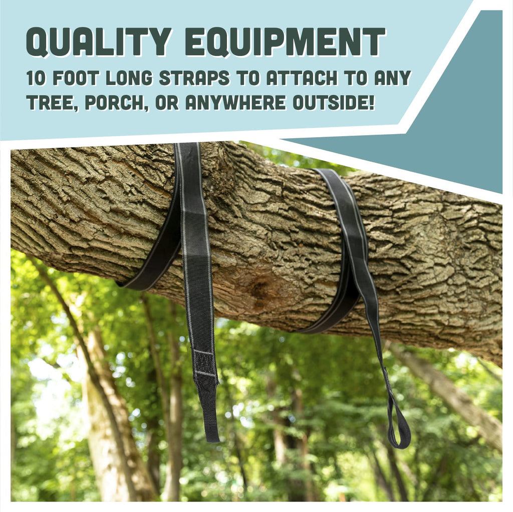 Squirrel Products Two Nylon Tree Swing Hanger Straps - 10Ft Each