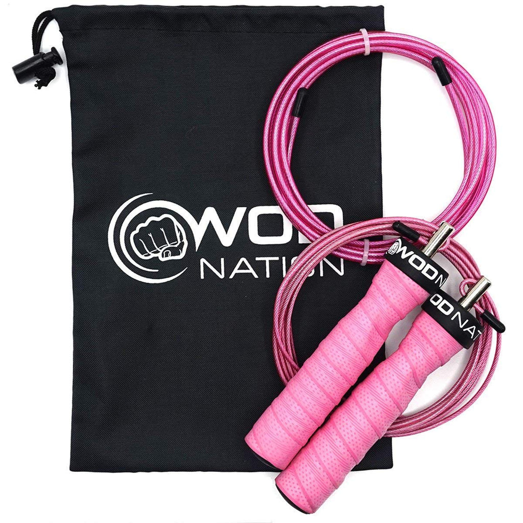 Wod Nation Attack Speed Jump Rope : Adjustable Jumping Ropes : Unique Two Cable Skipping Workout System : One Thick And One Ligh