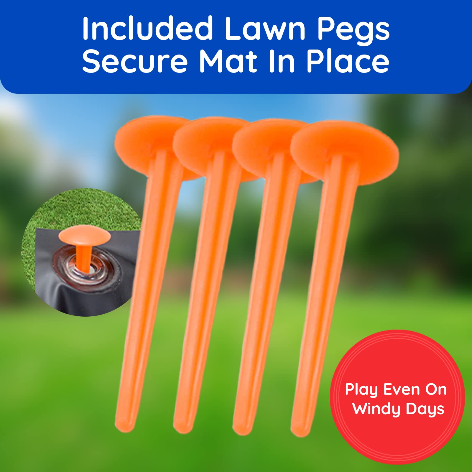 Giggle N Go Outdoor Games For Kids, Adults & Family - The Original Flarts Floor And Yard Darts Game With Inflatable Pins, Lawn P