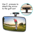 10L0L Golf Cart Mirror 9.5  7.5'' Large Radian Extra Wide Panoramic Golf Cart Rear View Mirror Black Fits For Yamaha Ezgo Club C