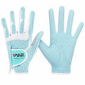 PGM Womens Golf Glove One Pair, Improved Grip System, Cool and Comfortable (Blue, L)