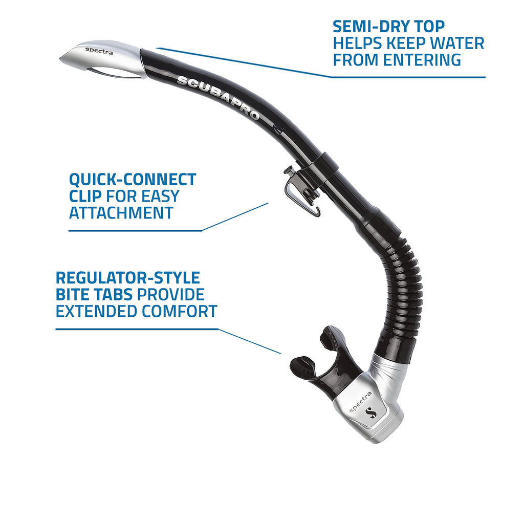 Scubapro Spectra Snorkel (Black/Silver)