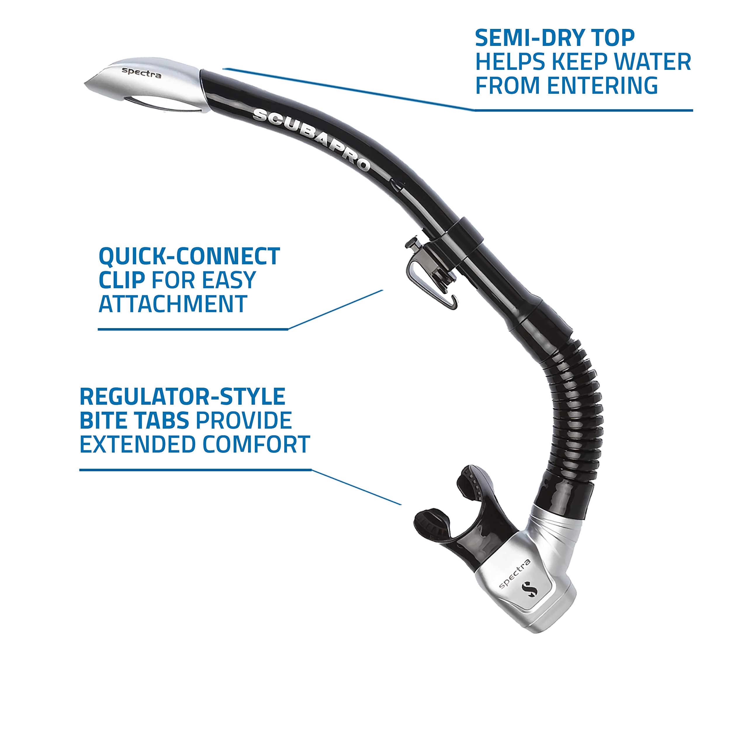 Scubapro Spectra Snorkel (Black/Silver)