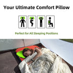 Crisonky Camping Pillow - Inflatable Pillow - Travel Pillows For Backpacking & Airplane, Lumbar Support 2.0 Blow Up Pillow, Ultr