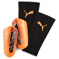 PUMA Unisex Ultra Light Sleeve Soccer Shin Guards, Heat Fire-Glowing Red- Black AH25, X-Largearge Ultra Light Sleeve