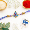 eCraftIndia Lord Ganesha Rakhi for Brother Bhaiya | Raksha Bandhan Rakhi for Bhai | Best Bro Ever Fridge Magnet | Roli Chawal Pa