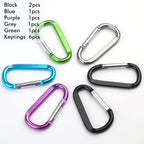 6Pcs Carabiner Caribeaner Clip,3'' Large Aluminum D Ring Shape Carabeaner Keychain Hook