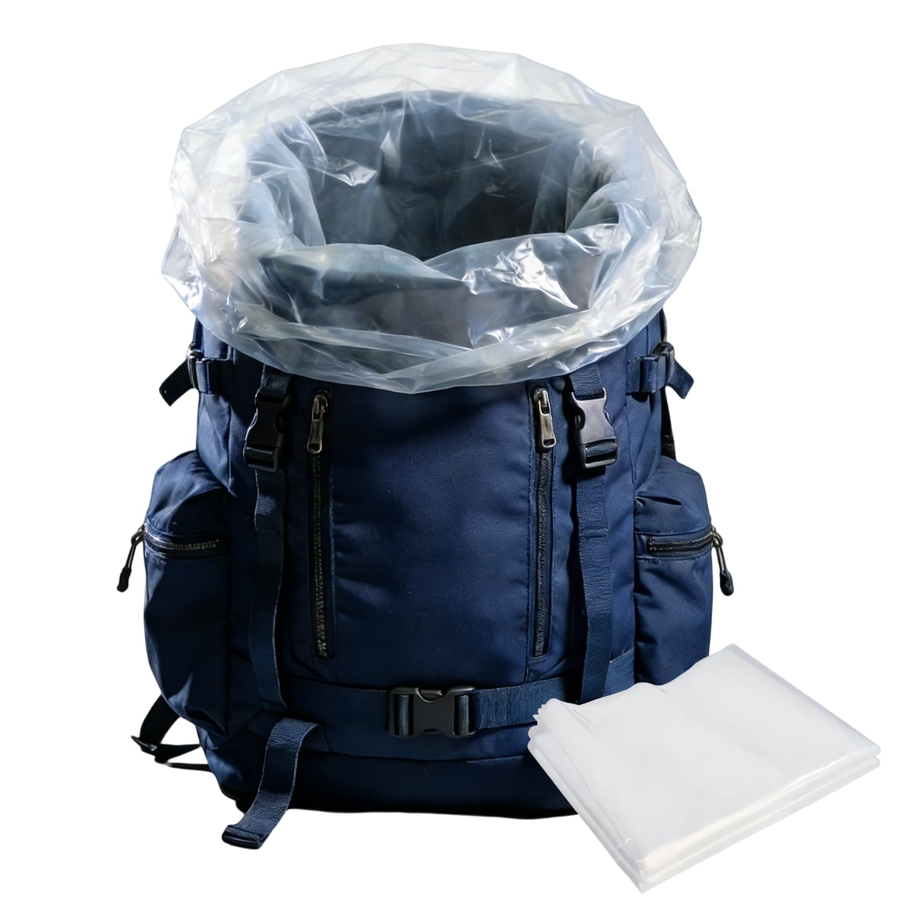 Klmnop Backpack Liner 19.7x35.4 Inch, 15 Pack Heavy-Duty 5.5 Mil Thick Waterproof Liners for Hiking, Camping, Travel Gear, Light
