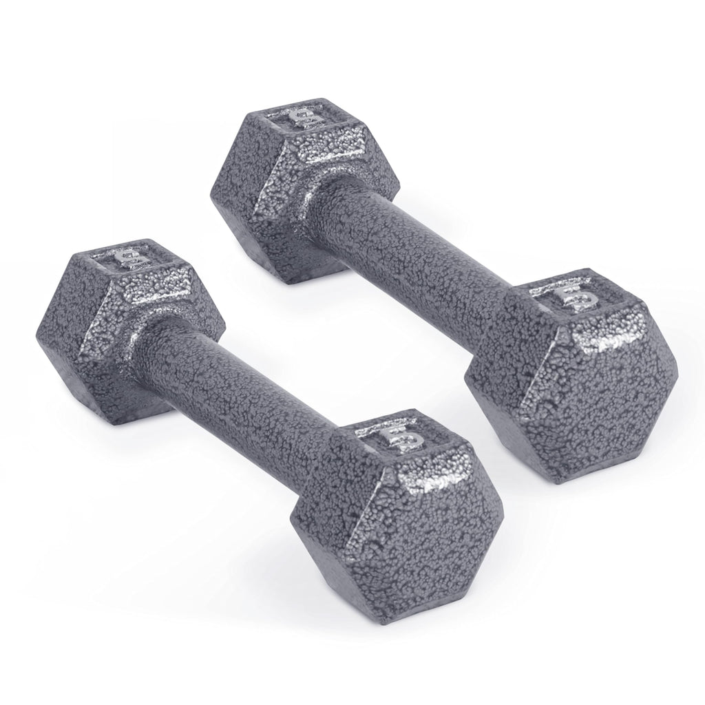 Cap Barbell Cast Iron Hex Dumbbell, Pair, 5 Lb