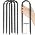 Aierden 4PCS/8PCS Trampoline Stakes Anchors High Wind 12'' Ground Anchor U Tent Stakes Heavy Duty, Swing Set Rebar Trampoline Ac