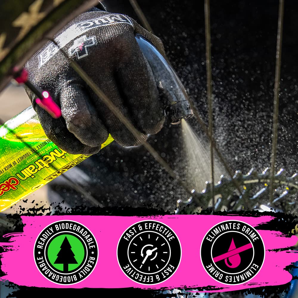 Muc Off Bio Drivetrain Cleaner, 500 Milliliters - Effective Biodegradable Bicycle Chain Cleaner And Degreaser Spray - Suitable F