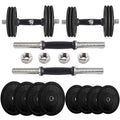 BULLAR Rubber Weight Plates 14 inches Steel Dumbbells rods 25mm Gym Equipment Set for Home Workout, Home Gym kit Rubber Plates C